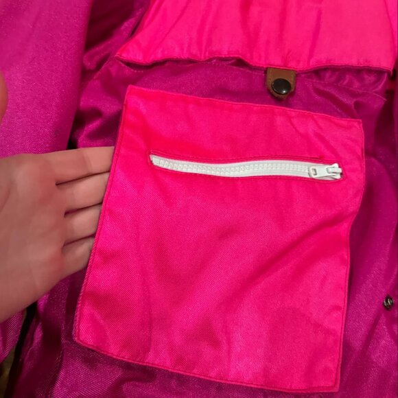 Vintage Neon Ski Jacket Coat Snowboard Winter Pink Pockets Zip Retro 80s/90s - Picture 5 of 8
